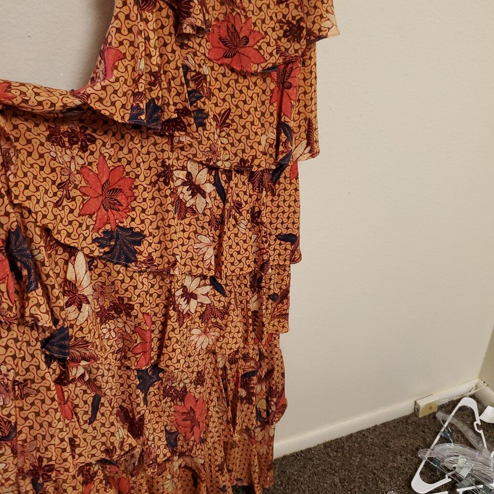 ULLA JOHNSON NWT 100% Silk Freja Ruffle Boho Maxi Dress In Garden Rose Gown Sz 4 - Picture 8 of 12